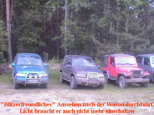 Ergebnis der Wasserdurchfahrt